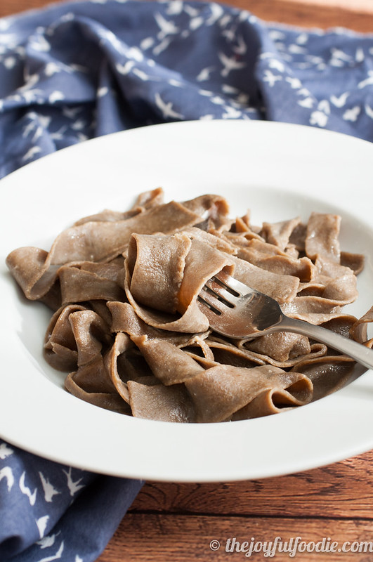 Get fancy with porcini mushroom fresh pasta made with almond flour.