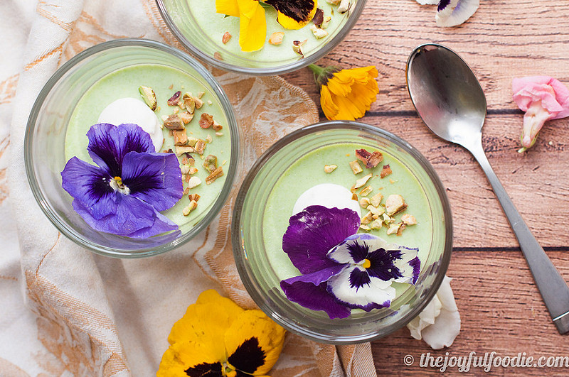 Fresh peas and lemon make this panna cotta a smooth, savory bite of Spring in every spoonful. | The Joyful Foodie