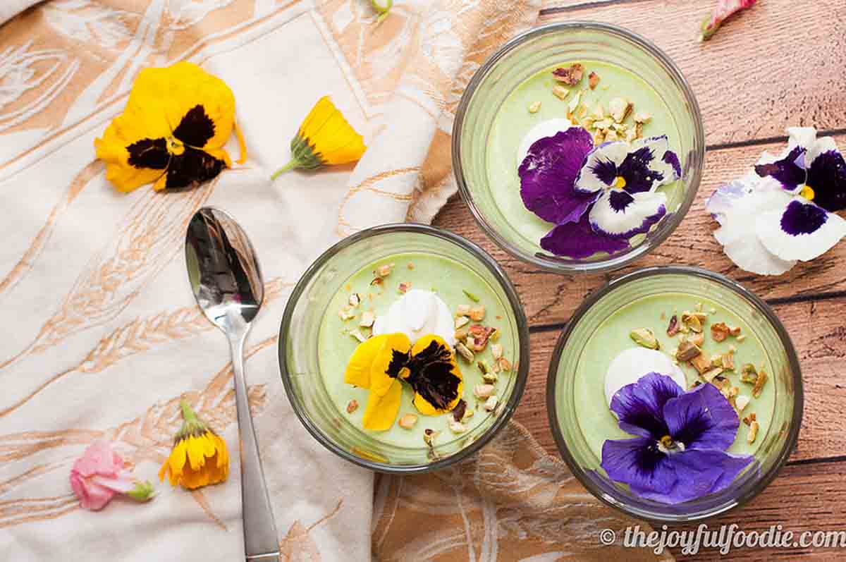Fresh Pea and Lemon Panna Cotta with Toasted Pistachios