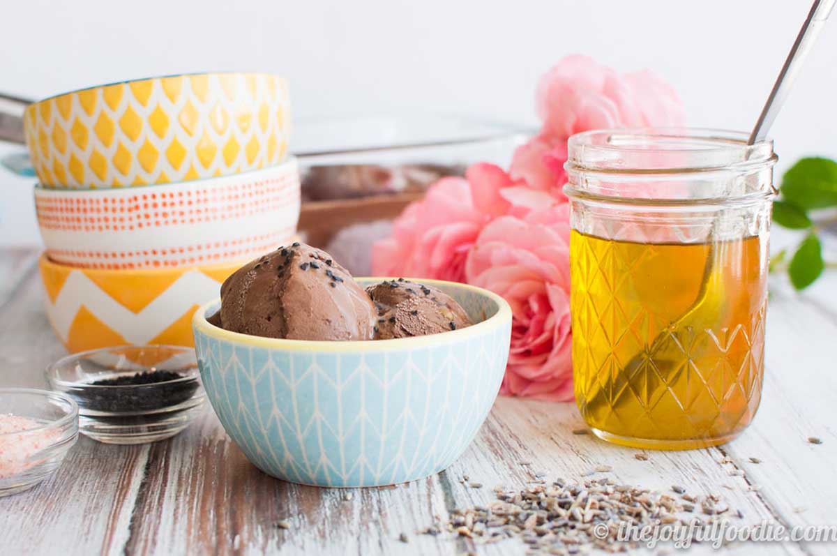 Chocolate Coconut Ice Cream with Lavender Infused Olive Oil + A Baby Shower!