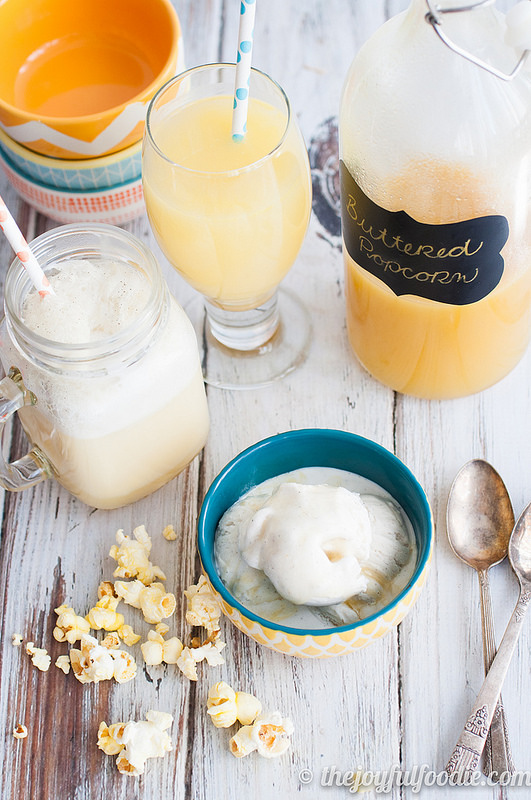 Slightly savory with just enough sweetness, this super easy Popcorn Soda Syrup makes delicious soda and floats, or use it as a tasty ice cream topping! 