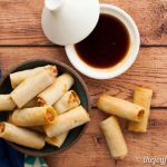 Baked Lumpia Shanghai with Spicy Passion Fruit Dipping Sauce